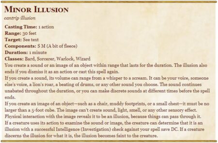 minor illusion 5e